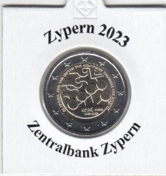 Zypern 2 Euro 2023, Zentralbank, bankfrisch aus der Rolle