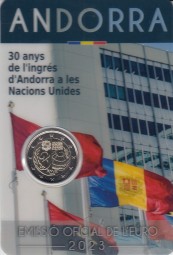 Andorra 2 € 2023, UNO im off. Blister