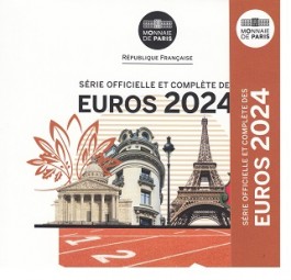 Frankreich KMS 2024 ST, mit neuen 10,20,50 Cent+ 1+2 € im off. Blister
