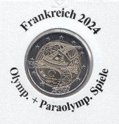 Frankreich 2 € 2024 , Olym. + Para Olöymp., bankfrisch aus der Rolle