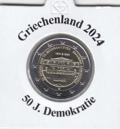 Griechenland 2 € 2024, Demokratie, bankfrisch