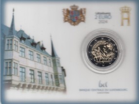 Luxemburg 2 € 2024 Guillaume II in Coinacard mit Prägezeichen Rabe