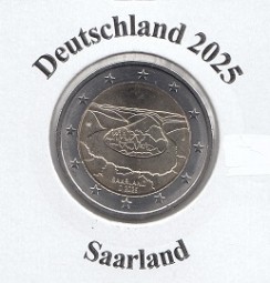 Deutschland 2 € 2025 Saarland / Saarschleife, bankfrisch