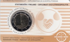 Finnland 2 € 2025 Diplomatie Schwed. in Coincard