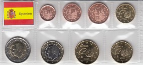 Spanien Satz 2025 lose Ware 1 Cent - 2 Euro, bankfrisch