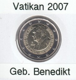 Vatkian 2 € 2007 , Geburtstag Bendedikt, lose, ( siehe Bild ) bankfrisch
