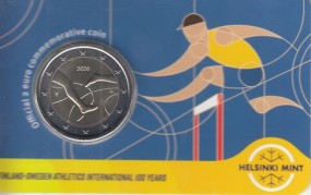 Finnland 2 € 2025 , Leichtathletik, in Coincard Schwedisch