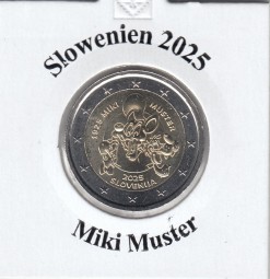Slowenien 2 Euro Miki Muster 2025 , bankfrisch