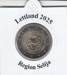 Lettland 2 € 2025, Region Selija, bankfrisch