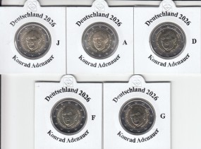 Deutschland 2 € 2026 K. Adenauer, Buchstabe meiner Wahl