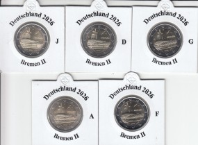 Deutschland 2 € Bundesland Bremen II 2026 kpl. A - J