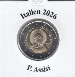 Italien 2 Euro 2026 Assisi, bankfrisch