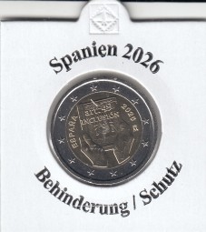 Spanien 2 Euro 2026 Behinderung, bankfrisch