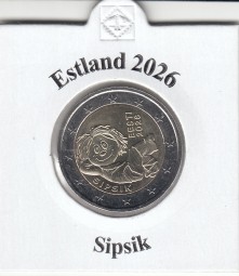 Estland 2 Euro 2026 Sipsik, bankfrisch aus der Rolle
