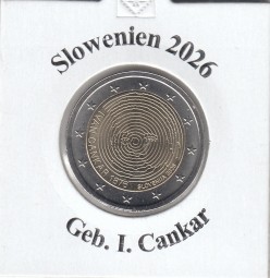 Slowenien 2 Euro 2026 Cankar, bankfrisch