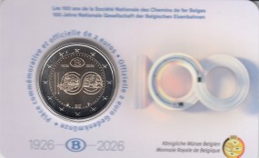 Belgien 2 Euro 2026 Eisenbahn in Coincard FR