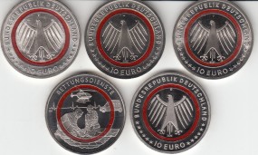 Deutschland 10 Euro 2026 Rettungsdienst Polymer A-J, bankfrisch