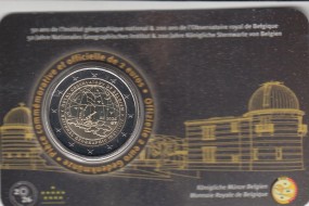 Belgien 2 Euro 2026 Sternwarte in Coincard, bankfrisch, FR/WALL