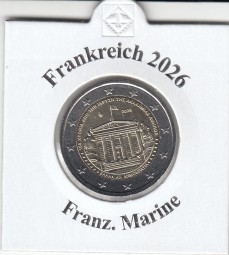 Frankreich 2 € 2026 Frz. Marine, bankfrisch