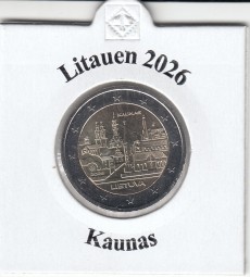 Litauen 2 € 2026 Kaunas, bankfrisch