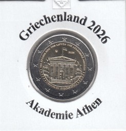 Griechenland 2 € 2026 Akademie Athen, bankfrisch
