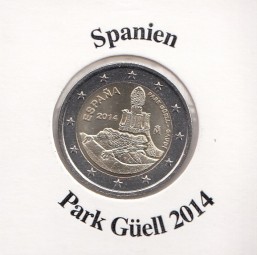 Spanien 2 € 2014, Gaudi / Park Güell