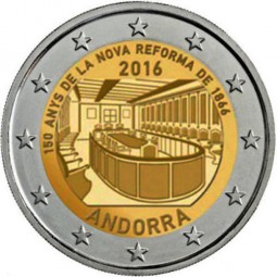 Andorra 2 € 2016, 150 Jahre Reform, im offiziellen Blister Lieferung am 13.6.2017