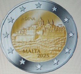 Malta 2 € 2025, Mdina, lose bankfrisch