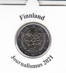 Finnland 2 € 2021 Journalismus, bankfrisch aus der Rolle