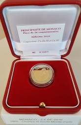 Monaco 2 € 2016 , 150 Jahre Gründung Monte Carlo, polierte Platte